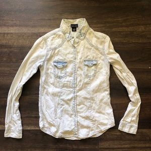 Wet Seal white denim button down